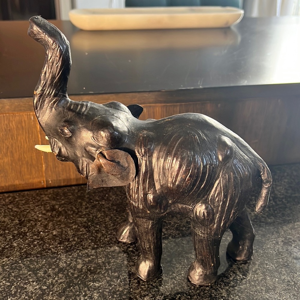 Vintage Leather Good Luck Elephant